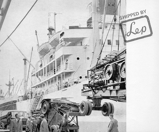 Scammell delivering interesting load at docks