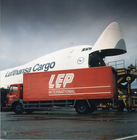 German Truck by German 747 Freighter