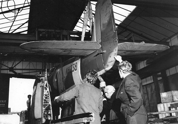 Spitfire being offloaded