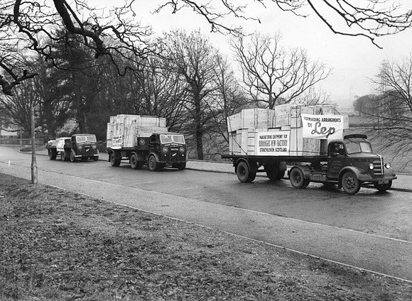 m Bedford O Type with two ERFs on a Scottish Plant move