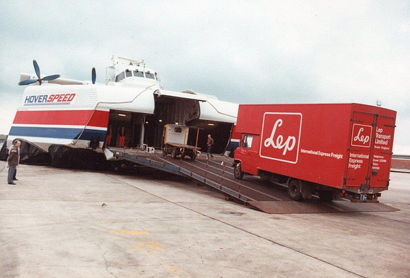 ha One of Lep Dovers Mercedes loading to Hovercraft