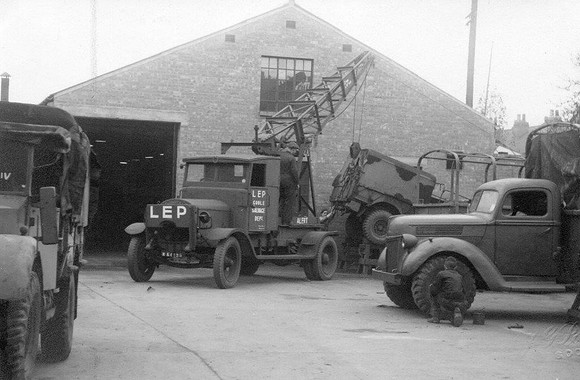 eb Salvage unit with assembled military KD trucks