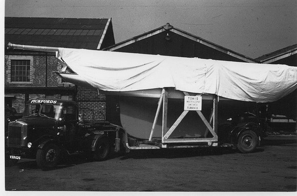 Pickfords at docks with yacht for Rumania
