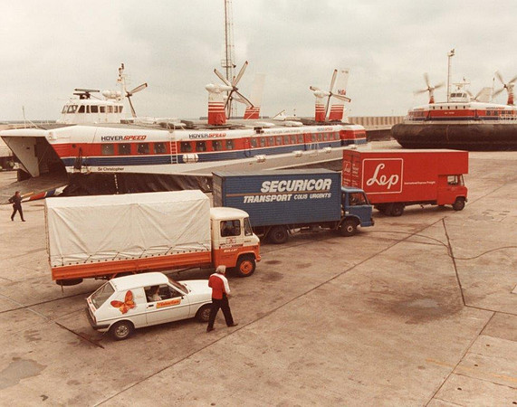 hb Mercedes and Ford vans awaiting cross channel hovercraft
