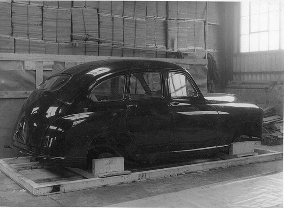 Standard Vanguard being packed at Chiswick