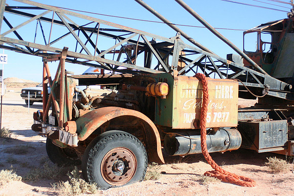 AEC Mammoth Major 6 Mk III crane truck, Coober Pedy